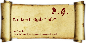 Mattoni Győző névjegykártya